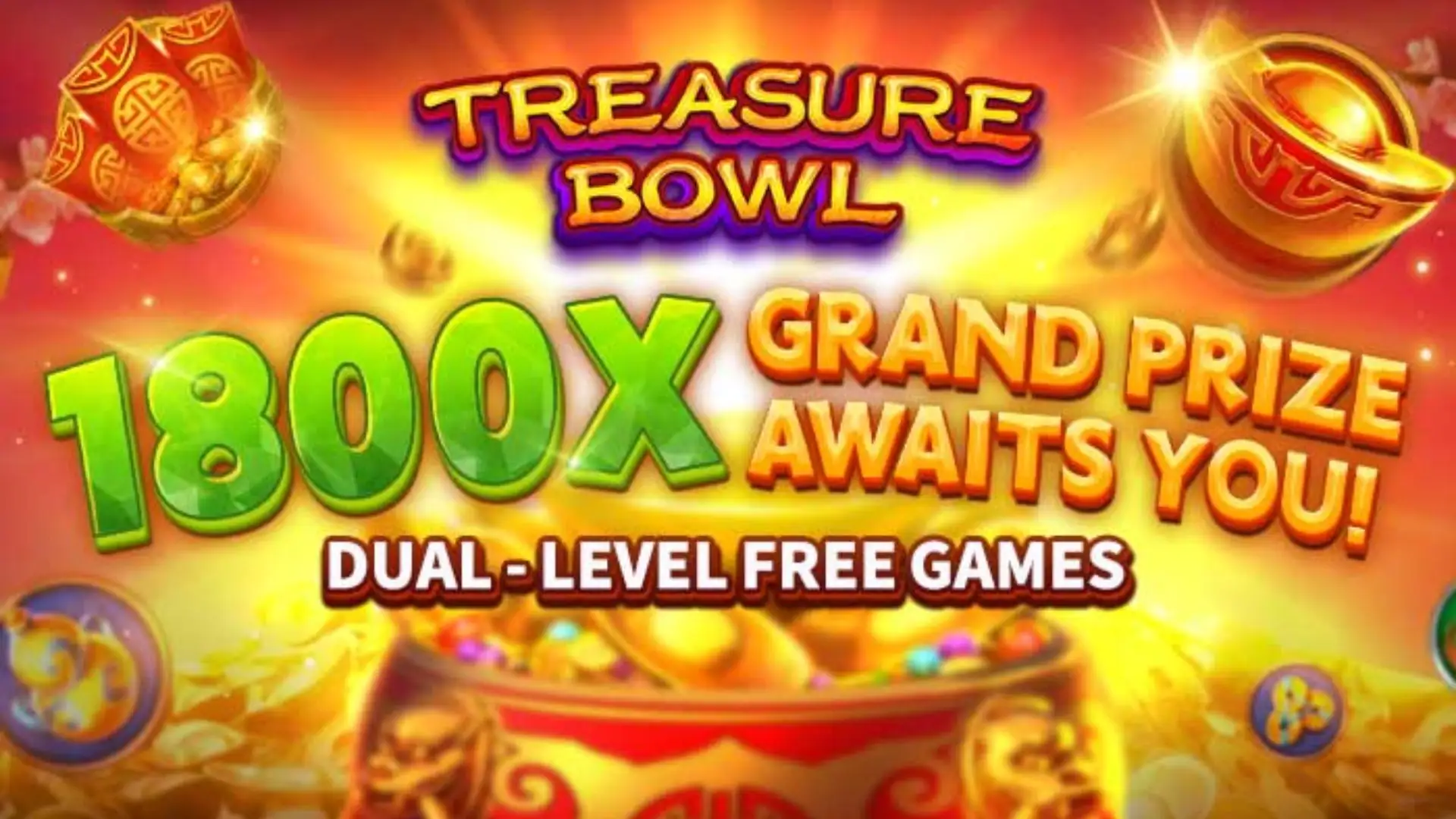 Multiplicadores Treasure Bowl 55nn - 7777x Máximo com Tigela Dourada